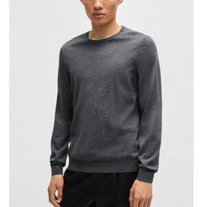 BOSS by HUGO BOSS Leno P 100% Wool Knit Crew Neck Grey Jumper Sweater Size S